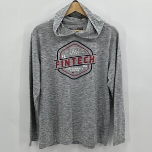 Fintech Hoodie Mens Medium Gray Heaven Performance Fishing Stretch Outdoors NWT